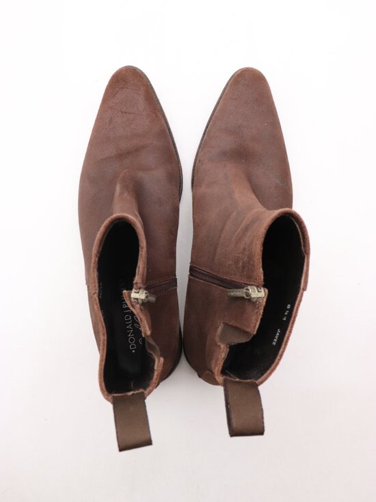Donald J Pliner Boots Men\'s 8.5 Jayee Brown Waxed Suede Pointed Toe Ankle Shoes